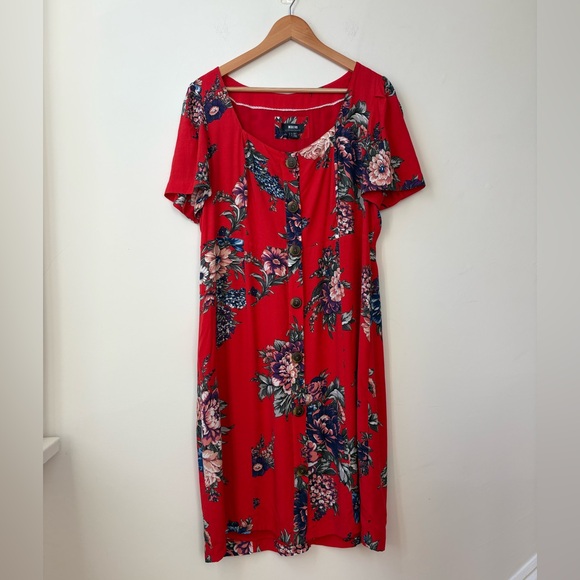Anthropologie Maeve Red Floral Caldwell Dress - Picture 13 of 13
